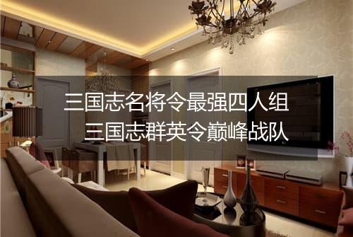 三国志名将令最强四人组　三国志群英令巅峰战队