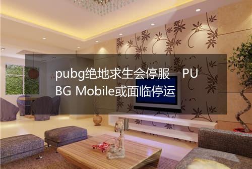 pubg绝地求生会停服　PUBG Mobile或面临停运